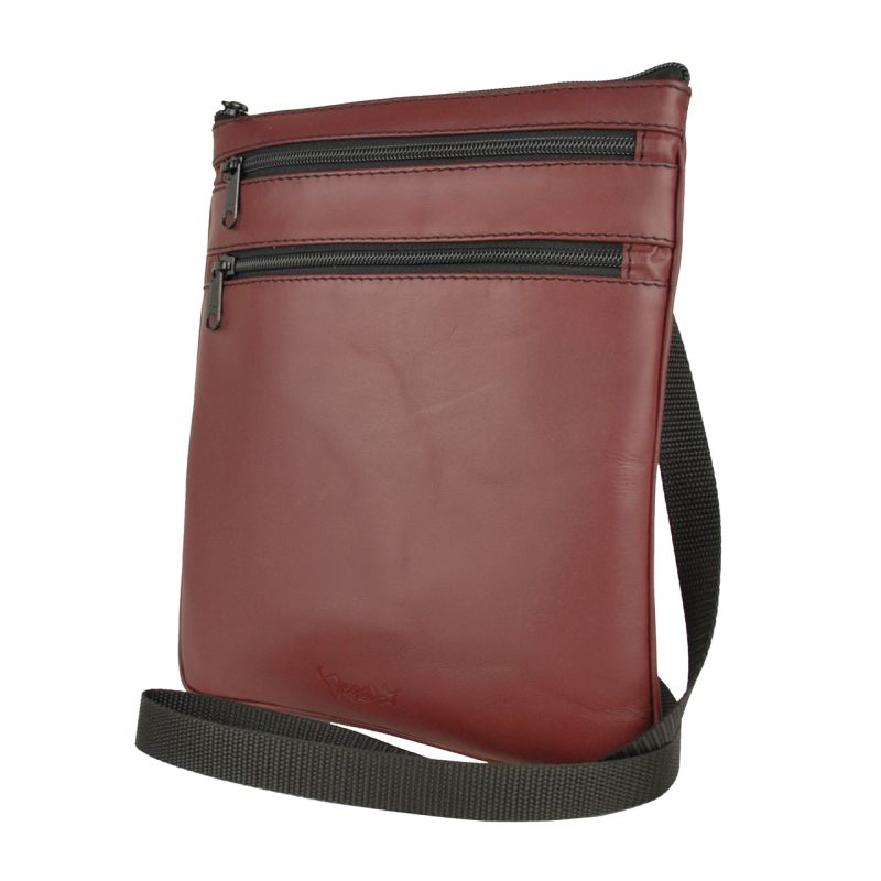 Elegantná kožená taška č.8639, viacúčelové púzdro v bordovej farbe