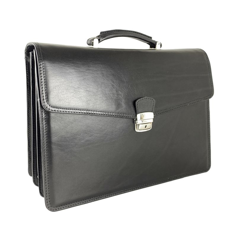 Luxusná kožená aktovka č.8131 v čiernej farbe