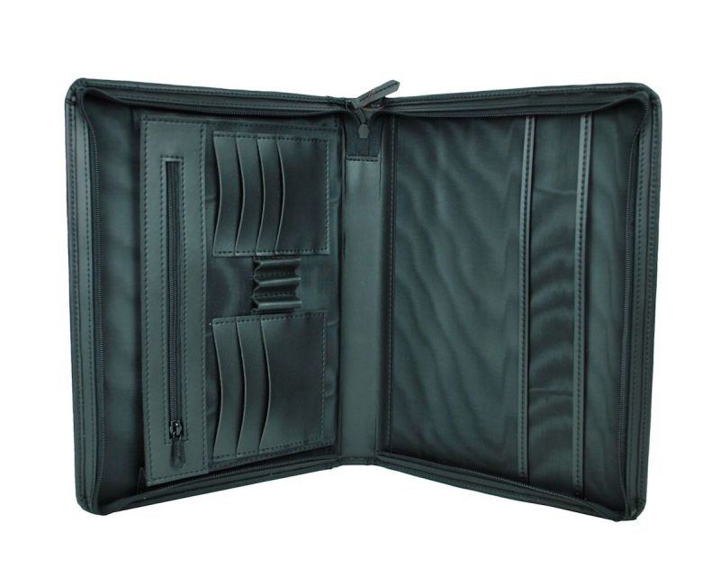 Luxusná elegantná kožená spisovka č.7673 v čiernej farbe