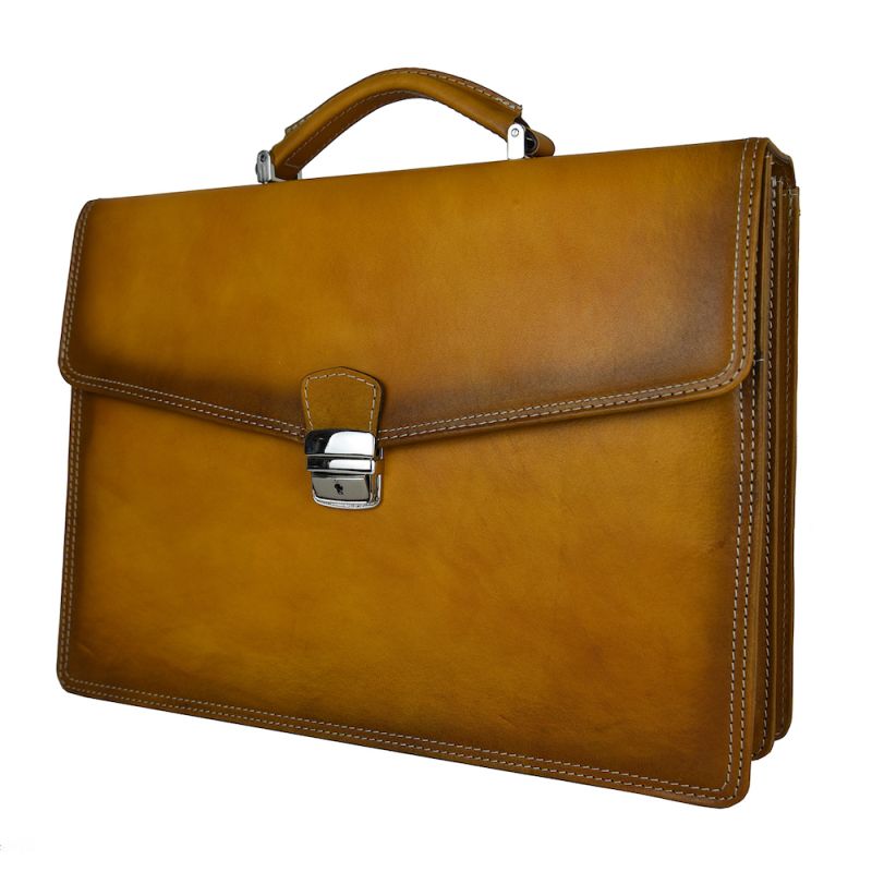 Luxusná kožená pracovná aktovka v žltej farbe č.8129 (Limitovaná edícia)
