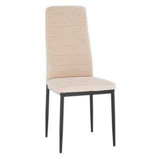 Stolička jedálenská, béžová Dulux Velvet látka, nohy čierny kov, COLETA NOVA