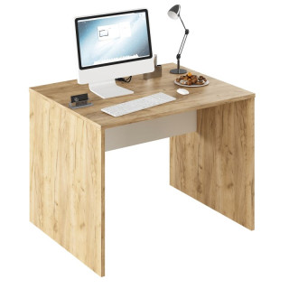 PC stôl, 100x80cm, dub artisan, biely, RIOMA TYP 12