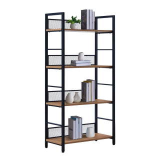 Regál, 60cm, čierny, dub, KELER TYP 1