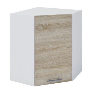 Horná skrinka rohová, 60cm, biela, dub sonoma, pravá, FABIANA W-60N