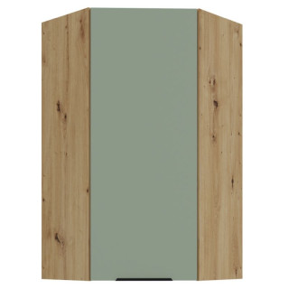 Horná rohová skrinka, 60cm, aquamarine, dub artisan, ARSANY 60x60 GN-108 1F