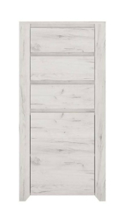 Komoda, 56cm, kombinovaná, dub white craft, HESTRA TYP 35