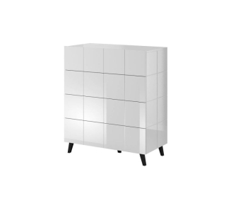 Komoda, 91cm, 4-zásuvková, biela, REJA 4S