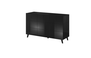 Komoda, 138cm, 2-dverová, čierna, REJA 2D