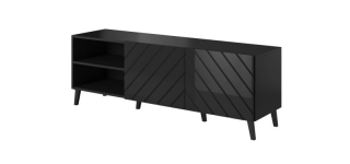 Televízny stolík, 150cm, čierny, ABETO 150